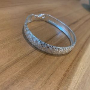 Diamond Cut Pattern Sterling Silver Bracelet